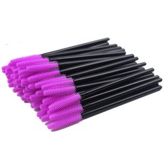 Eyelash brushes silicone, purple, 50 pcs