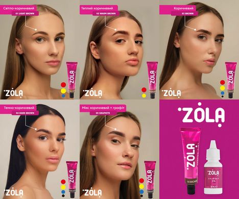 Zola Набор красок для бровей с окислителем в интернет магазине Beauty Hunter