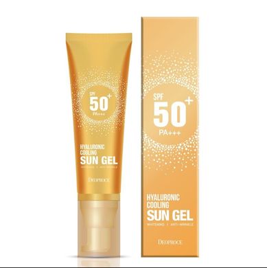 Солнцезащитный гель с гиалуроновой кислотой Deoproce Hyaluronic Cooling Sun Gel SPF50++ 50 мл w sklepie internetowym Beauty Hunter