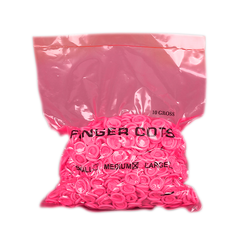 Одноразовые напальчники латексные, розовые, размер М, 500г в интернет магазине Beauty Hunter