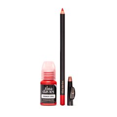 Perma Blend x Tina Davies lip Tattoo pigment with pencil, Orange Coral, 15ml