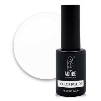 База Adore Professional кольорова для нігтів Color Base №06 White 8 мл в інтернет магазині Beauty Hunter