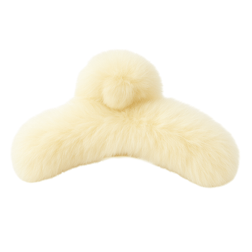 Hair clip, &ldquo;Fluffy,&rdquo; White