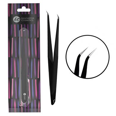 Innovator Cosmetics Eyelash/Eyebrow tweezers ultra-thin curved
