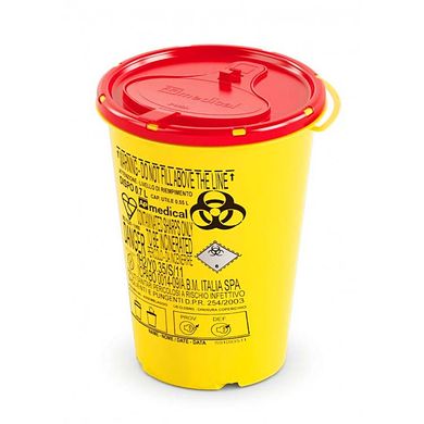Container for disposal of needles of 0,7 l, yellow