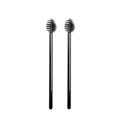 Mini brushes for eyebrows and eyelashes, round, black, 50 pcs