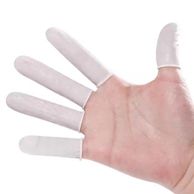 Disposable latex finger pads, white, size M, 500g