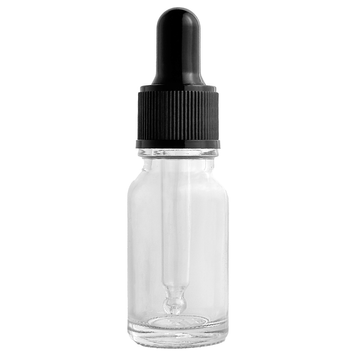 Butelka szklana przezroczysta z czarną pipetą, 10 ml w sklepie internetowym Beauty Hunter