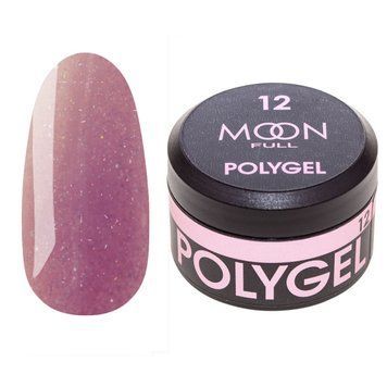 Полігель Moon Full для нарощування нігтів Poly Gel №12 рожево-металевий з шиммером 15 мл в інтернет магазині Beauty Hunter