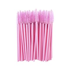 Brushes for eyebrows and eyelashes disposable pink 50 pcs