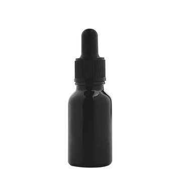 Czarna szklana butelka z czarną pipetą, 15 ml w sklepie internetowym Beauty Hunter