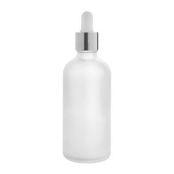 Butelka ze szkła mrożonego ze srebrną pipetą, 100 ml w sklepie internetowym Beauty Hunter
