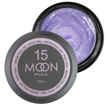 Полігель Moon Full для нарощування нігтів Poly Gel №15 ліловий діамант із шиммером 30 мл в інтернет магазині Beauty Hunter