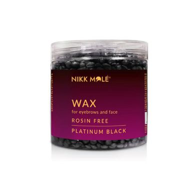 Nikk Mole Wax granules for eyebrows and face, Platinum Black, 100 g