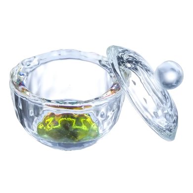 Chameleon glass cup with lid, round