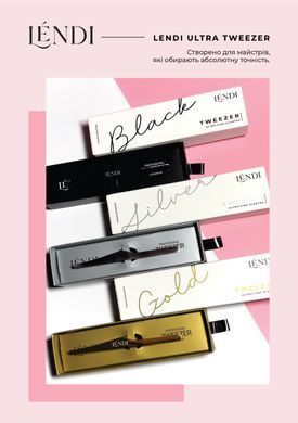 Eyebrow Tweezers Lendi, Ultra-Fine, Angled, Gold