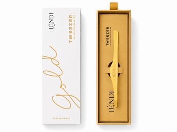 Пинцет для бровей Lendi, Ultra, ультратонкий, скошенный, Gold в интернет магазине Beauty Hunter