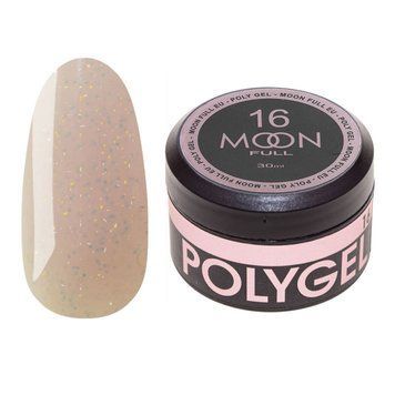 Полігель для нарощування Moon Full Poly Gel із шиммером №16 білий шоколад 30 мл в інтернет магазині Beauty Hunter