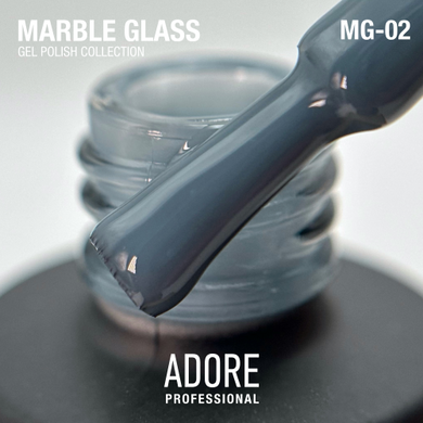 Гель-лак Adore Professional для витражного покрытия Marble glass MG-02 Beryl серо-голубая глазурь 8 мл в интернет магазине Beauty Hunter