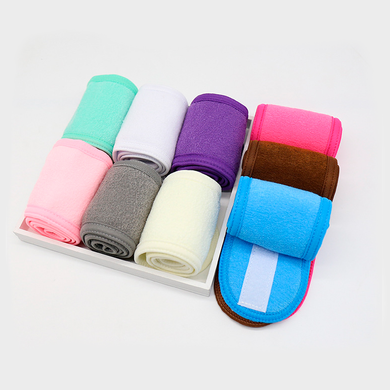 Terry hair bandage with Velcro for applying makeup, Pink