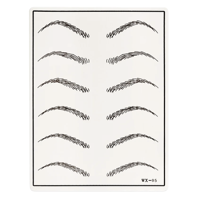 Тренировочный коврик с эскизом бровей WX-05, белый, 140*187 мм в интернет магазине Beauty Hunter