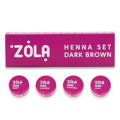 Zola Набір хни Henna Set Dark Brown 4 шт. по 2,5г в інтернет магазині Beauty Hunter