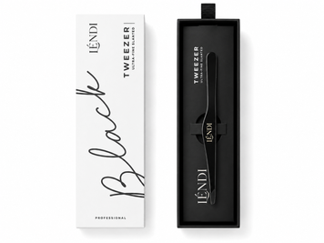 Пинцет для бровей Lendi, Ultra, ультратонкий, скошенный, Black в интернет магазине Beauty Hunter