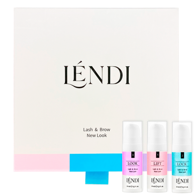 Lendi Set of compositions for lamination of eyelashes and eyebrows Lash&Brow New Look, 3x10 ml