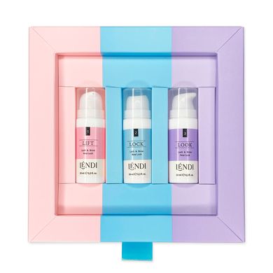 Lendi Set of compositions for lamination of eyelashes and eyebrows Lash & Brow New Look (3x10 ml)