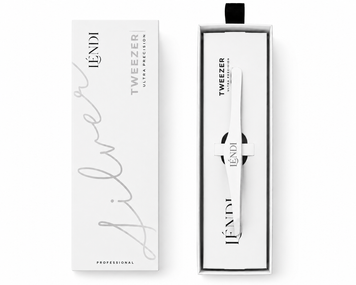 Пинцет для бровей Lendi, Ultra, ультратонкий, скошенный, Silver в интернет магазине Beauty Hunter