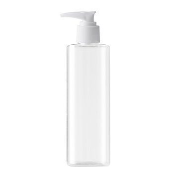 Butelka plastikowa przezroczysta z białym dozownikiem, 250 ml w sklepie internetowym Beauty Hunter