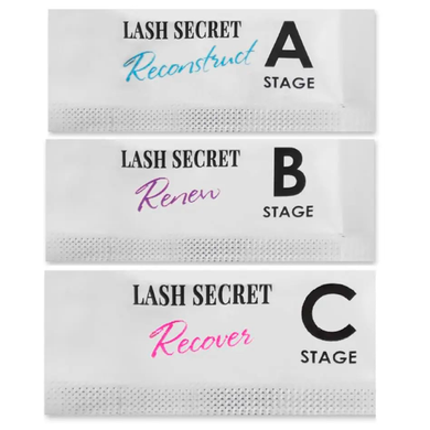 Lash Secret Eyelash Lamination Kit (A, B, C), in a sachet, 3*1 ml