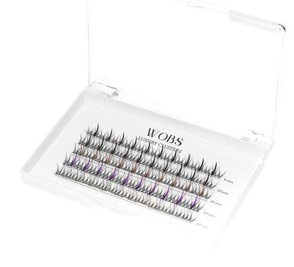 WobS False eyelashes 200 pcs Wobs Fairy Lashes 20D 5 ribbons, size 8-10 mm, MIX COLOR