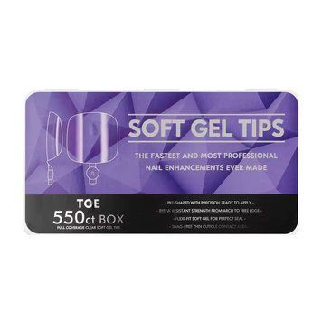 Гелеві тіпси Soft Gel Tips прозорі TOE #1 550 шт в інтернет магазині Beauty Hunter