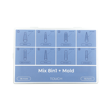 Верхні форми для викладного френча Touch, Mix 8in1+mold, 288 шт в інтернет магазині Beauty Hunter