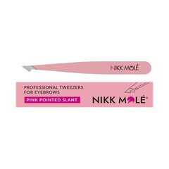 Nikk Mole Пінцет для брів скошений гострий, рожевий в інтернет магазині Beauty Hunter