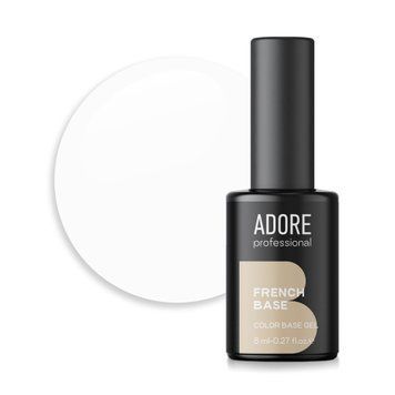 База Adore Professional камуфлирующая для ногтей French base №17 Pure молочная плотная 8 мл в интернет магазине Beauty Hunter