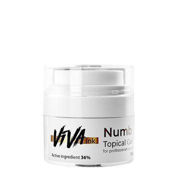 Viva Ink Numb Topical Gel Anesthetic Gel for Tattooing and Microblading Procedures, 15g