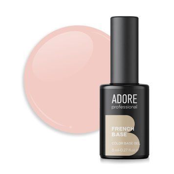 База Adore Professional камуфлююча для нігтів French base №01 Powder пудрова 8 мл в інтернет магазині Beauty Hunter