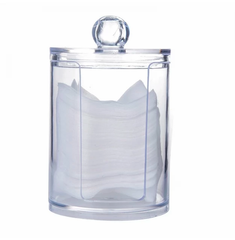 Container organizer for cotton pads, round mini-cylinder (with recess)