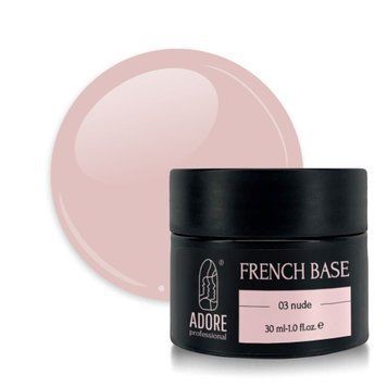 База Adore Professional камуфлирующая для ногтей French base №03 Nude нюдовая 30 мл в интернет магазине Beauty Hunter