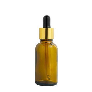 Brązowa szklana butelka z złotą aluminiową pipetą, 30 ml w sklepie internetowym Beauty Hunter