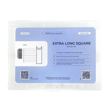 Тіпси Touch x your.nail.sensei з малою контактною зоною, Extra long Square, 240 шт в інтернет магазині Beauty Hunter