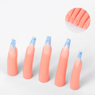 Set of silicone training fingers for manicure without tips