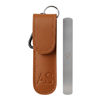 AS Pilochki #5 Brown set: keychain nail file, carabiner, brown case, replacement files