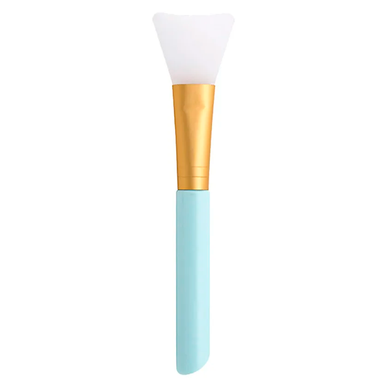 Silicone paddle brush for applying a face mask, blue