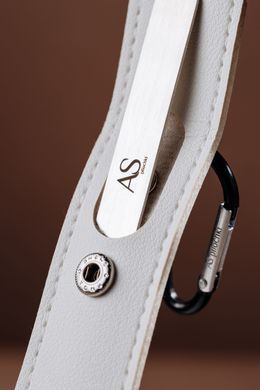 AS Pilochki #5 White set: nail file keychain, carabiner, white case, replaceable file