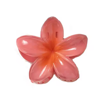 Hair Claw, "Lily Flower", Red