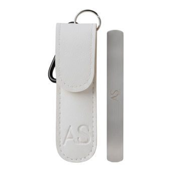 AS Pilochki #5 White set: nail file keychain, carabiner, white case, replaceable file