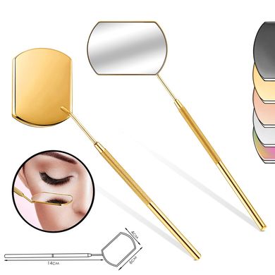 Mirror for lamination and eyelash extension, gold